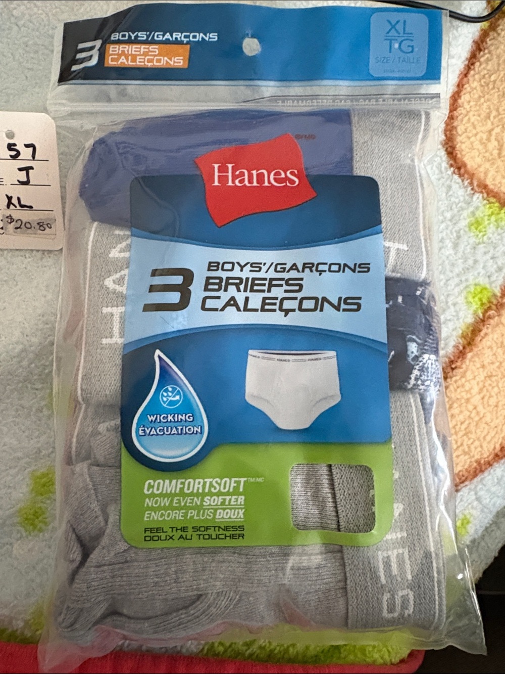 Hanes Boys ComfortSoft 3-Pack Briefs - Gray & Navy